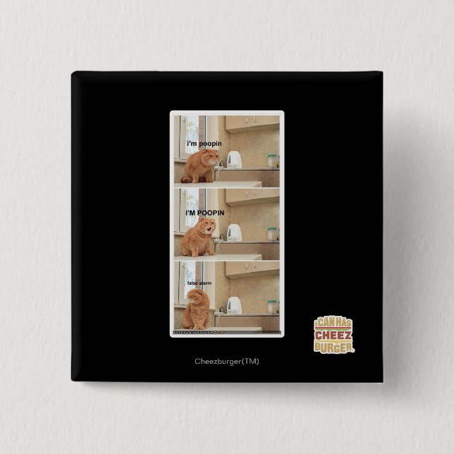 I'm poopin! 15 cm square badge (Front)