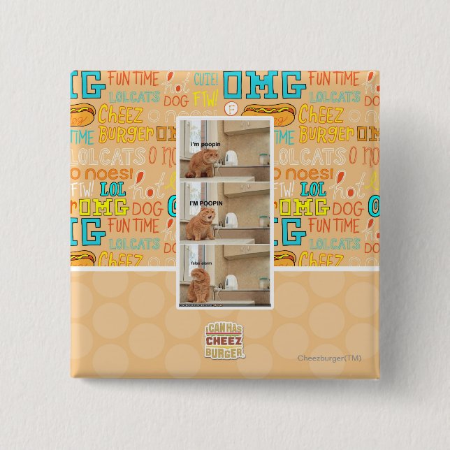 I'm poopin! 15 cm square badge (Front)