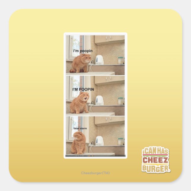 I'm poopin! square sticker (Front)