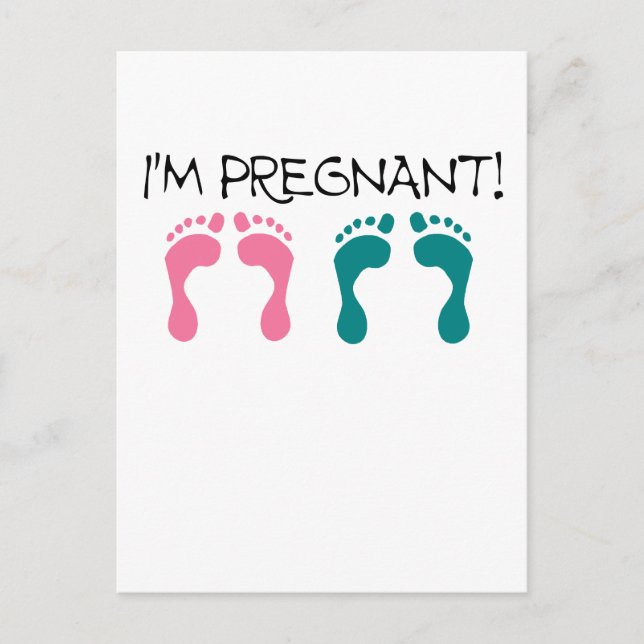 IM PREGNANT.png Announcement Postcard (Front)