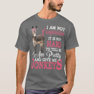 I'm Pretty And Give Me Donkeys Funny Floral Donkey T-Shirt