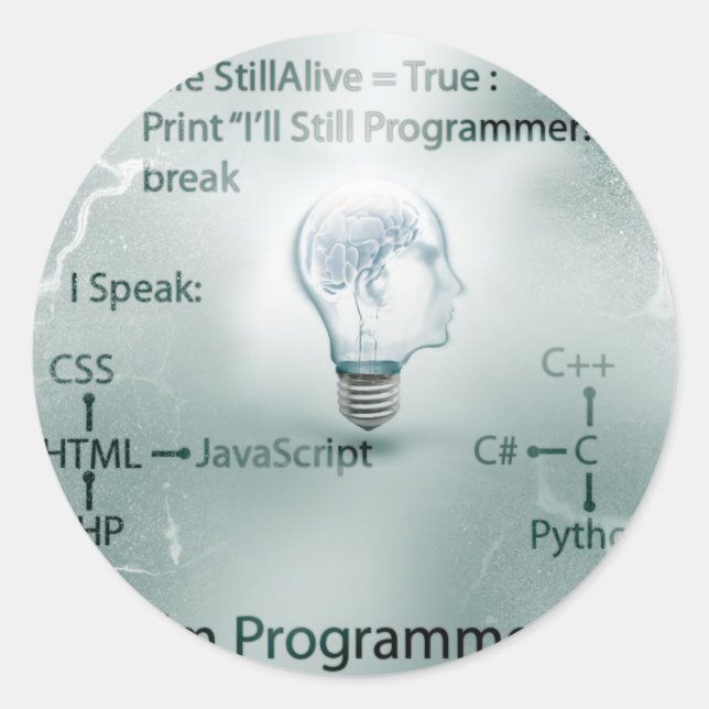 I'm Programmer Classic Round Sticker (Front)