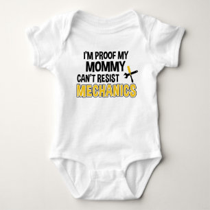 I'm Proof My Mummy Can't Resist Mechanics Funny Baby Bodysuit