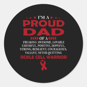 I'm Proud Dad Of Sickle Cell Warrior T Shirt  Classic Round Sticker