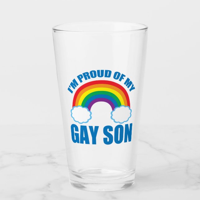 I'm Proud of My Gay Son Glass (Front)