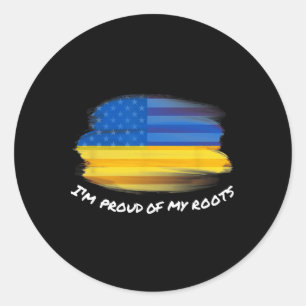 I'm Proud Of My Roots - Vintage Ukrainian American Classic Round Sticker