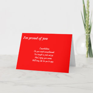 I'm proud of you card