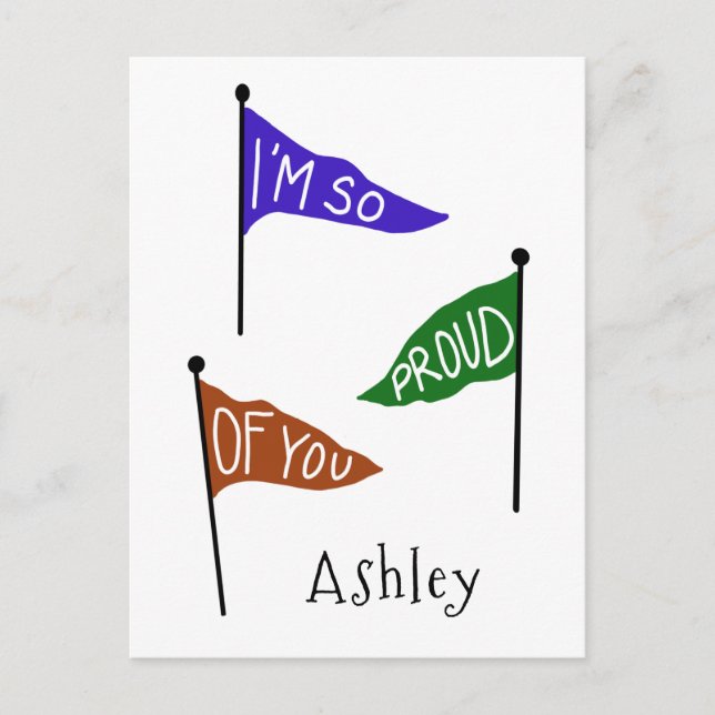 I'm Proud of You Personalised Congratulations Postcard (Front)
