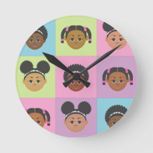 I'm Proud to Be Natural Me! Tile Gifts! Round Clock
