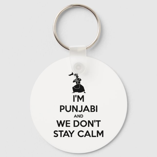 Im Punjabi And We Dont Keep Calm Baby  Key Ring (Front)