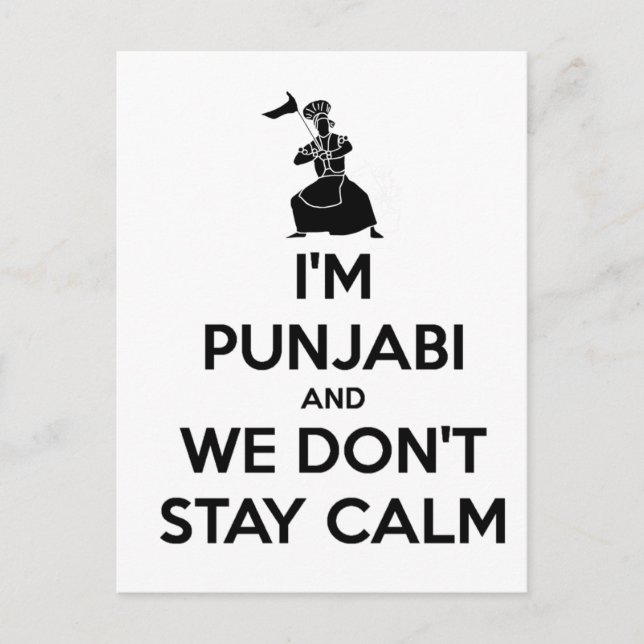 I'm Punjabi and We Don't Keep Calm Postcard (Front)