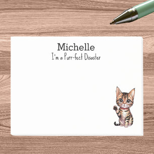 I'm Purr-fect Disaster,Cat Mum, Funny Personalised Post-it Notes