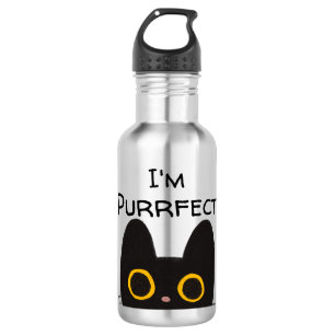 I'm Purrfect Cute Black Cat 532 Ml Water Bottle