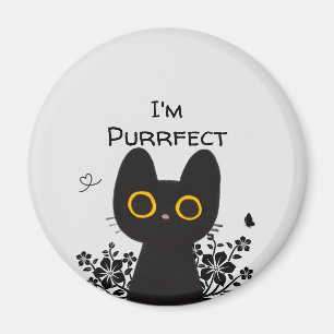 I'm Purrfect Cute Black Cat Magnet