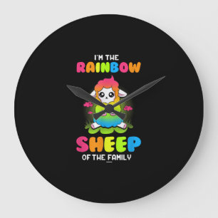 Im rainbow sheep of family Cute Sheep Design Large Clock