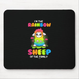 Im rainbow sheep of family Cute Sheep Design Mouse Pad