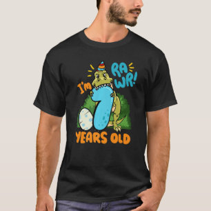 I'm Rawr 7 Years Old Tyrannosaurus Dinosaur Kids B T-Shirt
