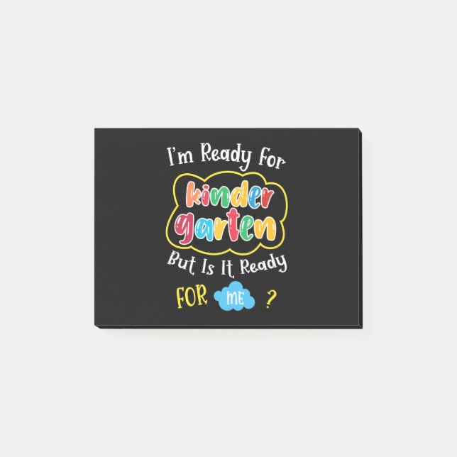 i'm ready for kindergaten post-it notes (Front)