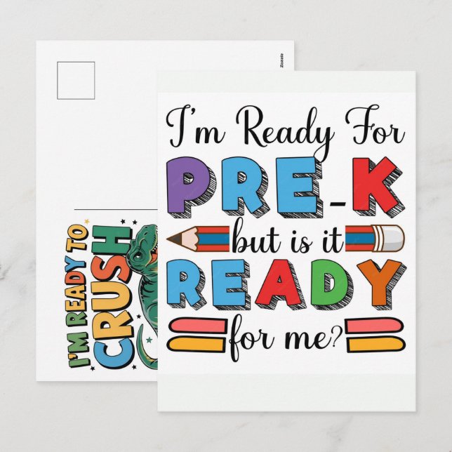 Im ready for prek but is it ready for me holiday postcard (Front/Back)