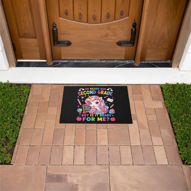 Im Ready for Second Grade Unicorn First Day Doormat (Outdoor)