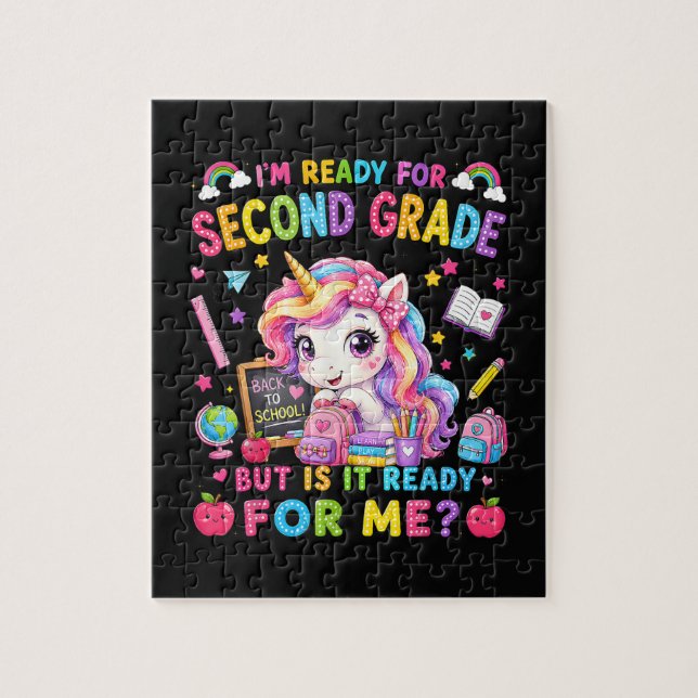 Im Ready for Second Grade Unicorn First Day Jigsaw Puzzle (Vertical)