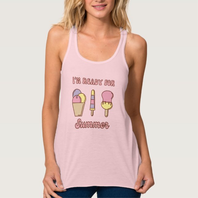 I'm ready for summer funny ice cream singlet (Front)
