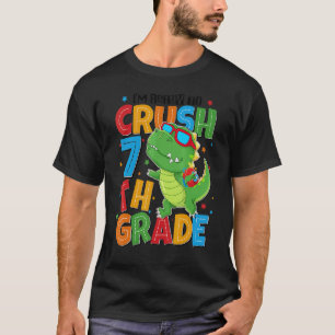 I'm Ready To 7th Grade Boys Kids Dinosaur Back To  T-Shirt