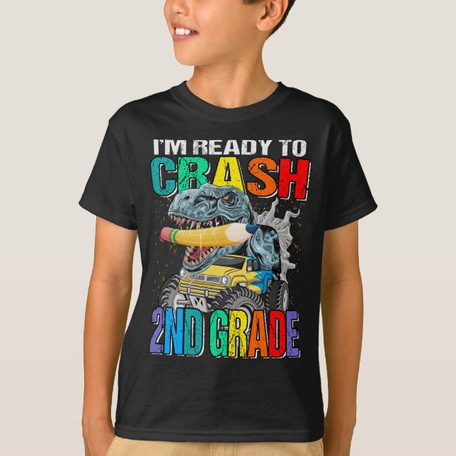 I'm Ready To Crash 2nd Grade Monster Truck  T-Shirt (Front)