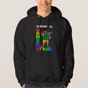 I'm Ready To Crush 1st Grade Cute Dabbing Black Bo Hoodie
