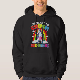 I'm Ready To Crush 2nd Grade Dabbing Unicorn Back Hoodie