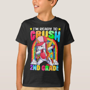 I'm Ready to Crush 2nd Grade Dabbing Unicorn Back  T-Shirt
