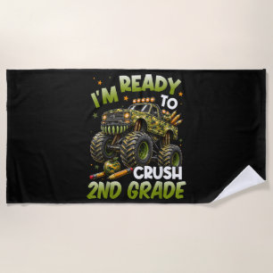 I'm Ready to Crush 2nd Grade Monster Truck Beach Towel