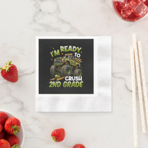 I'm Ready to Crush 2nd Grade Monster Truck Napkin
