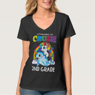 I'm Ready To Crush 2nd Grade Narwhal Unicorn Back T-Shirt