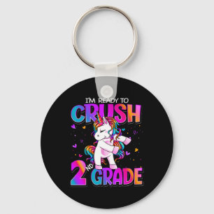I'm Ready To Crush 2nd Grade Unicorn Ck To School  Key Ring