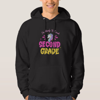 I'm Ready To Crush 2nd Grade Unicorn Girl Kid Back Hoodie