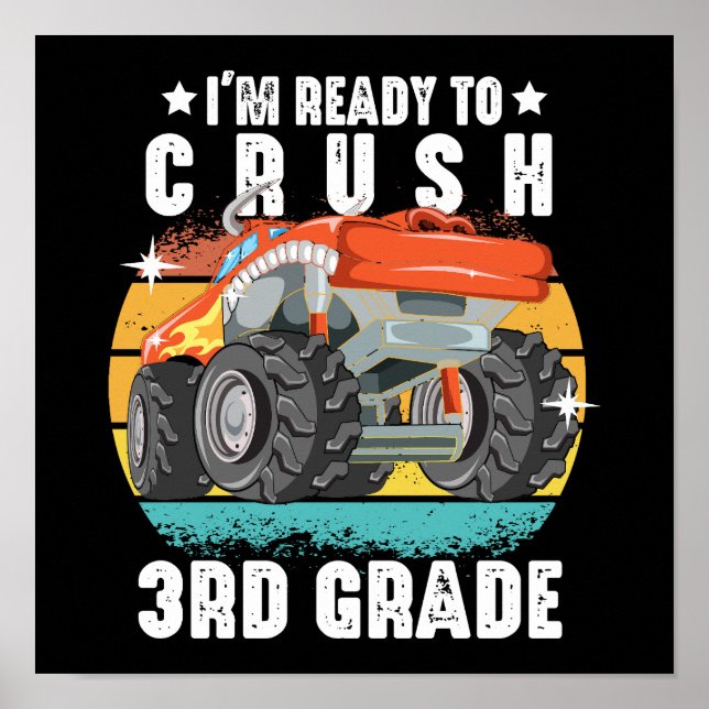 I'm Ready To Crush 3rd Grade Cute Back To School Poster (Front)