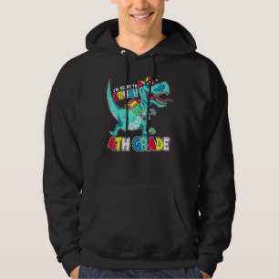 Im Ready To Crush 4th Grade Comic Style T-Rex Dino Hoodie