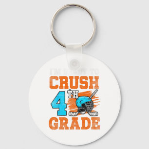 I'm Ready To Crush 4th Grade Hockey Kids Ck To Sch Key Ring