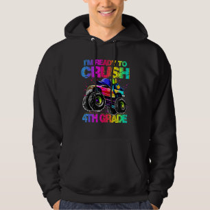 Im Ready To Crush 4th Grade Monster Truck Backpack Hoodie