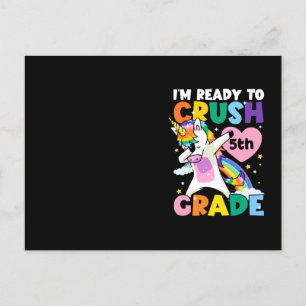 I'm Ready To Crush 4th Grade Unicorn Heart 1st Day Postcard