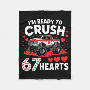 I'm Ready To Crush 67 Hearts Truck 7 6 Valentines  Fleece Blanket