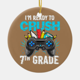 I'm Ready to Crush 7th Grade Back To School Video Ceramic Tree Decoration
