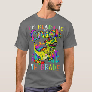 Im Ready To Crush 7th Grade Dinosaur Boys Rainbow T-Shirt