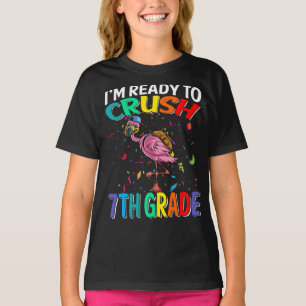 I'm Ready To Crush 7th Grade Flamingo T-Shirt