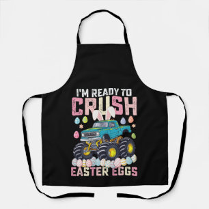 I'm Ready To Crush Easter Eggs Monster Truck Apron