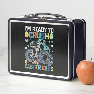 I'm Ready To Crush Easter Eggs Monster Truck Metal Lunch Box