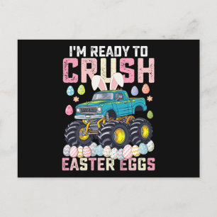 I'm Ready To Crush Easter Eggs Monster Truck Postcard