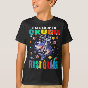 I'm Ready To Crush First Grade Astronaut Riding  T-Shirt