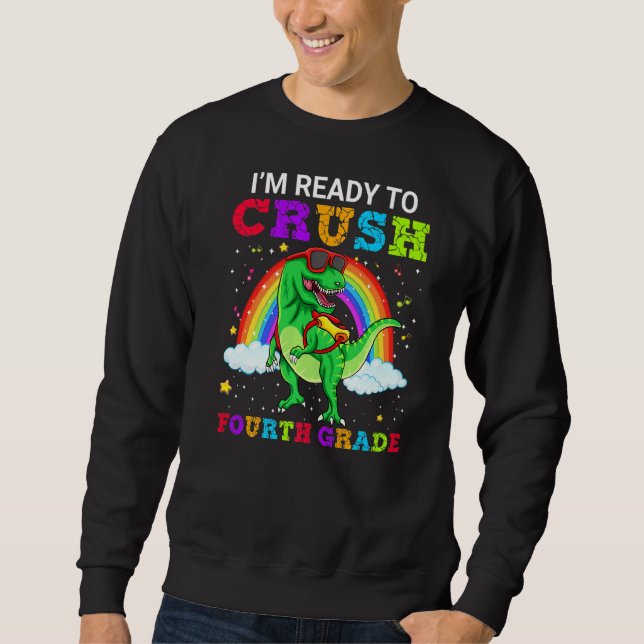I'm Ready To Crush Fourth Grade T Rex Dinosaur Tee (Front)